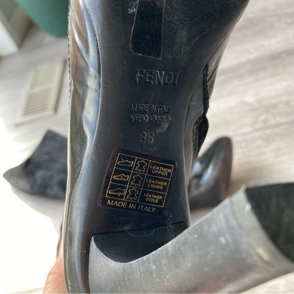 Fendi Suede Full  Leather Heeled Riding Boots - Picture 15 of 16